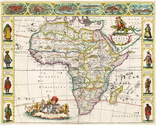 Map of Africa, from Nova Africa Descriptio, published in Amsterdam by Dutch cartographer Frederik de Wit